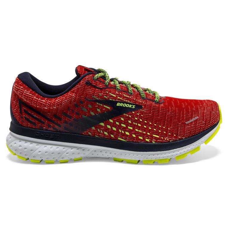 Brooks GHOST 13 Road Running Shoes Mens Sale - Tomato red/Navy/Nightlife (AHV075382)